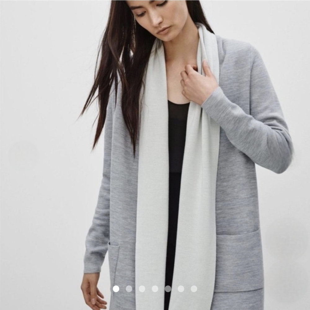Babaton | Open front wool cardigan in light grey, size XS